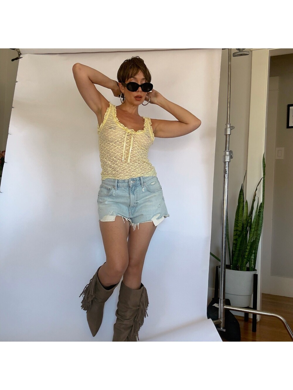 Yellow Lace Top